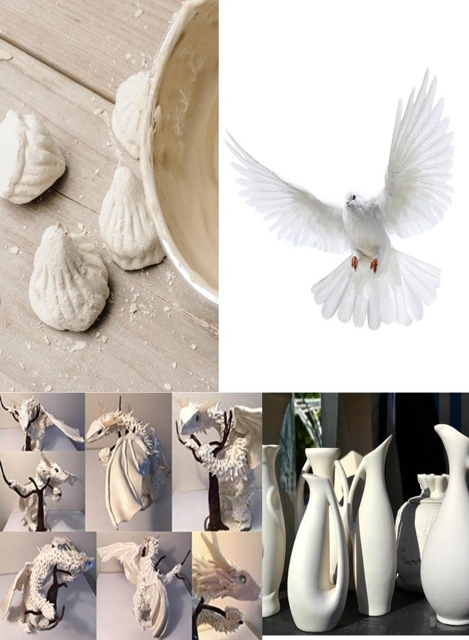 اميغوز طين تشكيل أميغوز الذي يجف في الهواء (أبيض)، طين مثالي للتجفيف في الهواء لصنع المنحوتات وتشكيل الفخار للمبتدئين والفنانين المحترفين أو الطلاب - عبوة من قطعتين (250 جرام لكل قطعة) - Image 5